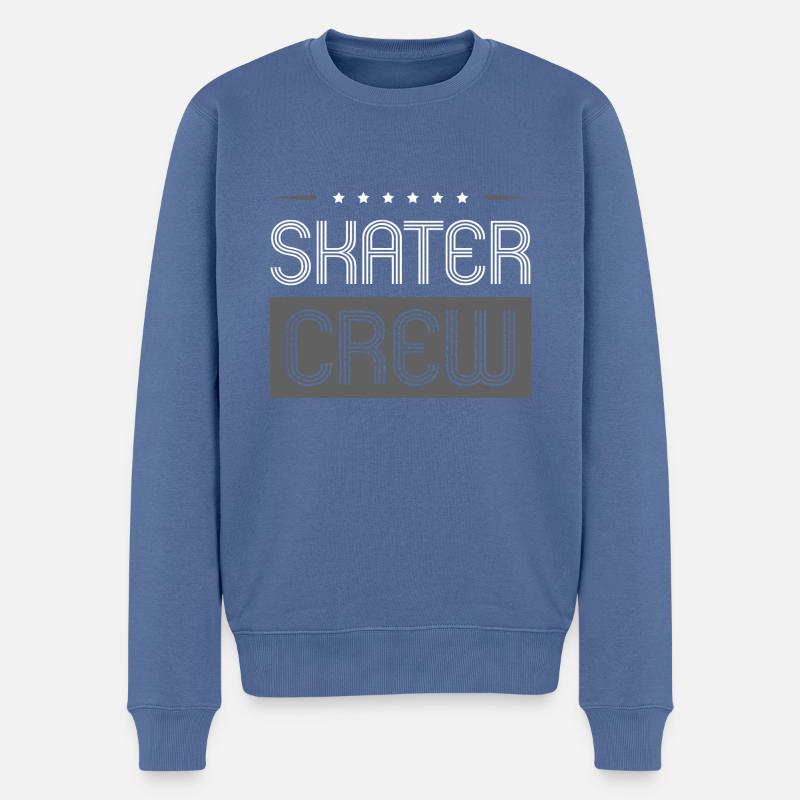 Skater Crew - Männer Premium Bio Pullover - Taubenblau