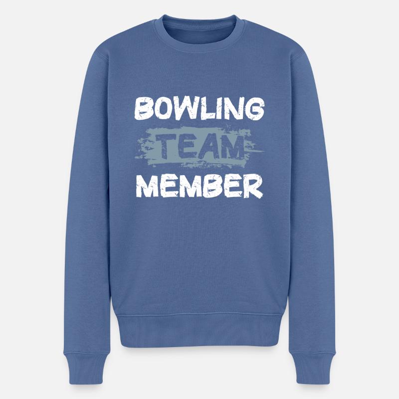 Bowling Team - Männer Premium Bio Pullover - Taubenblau