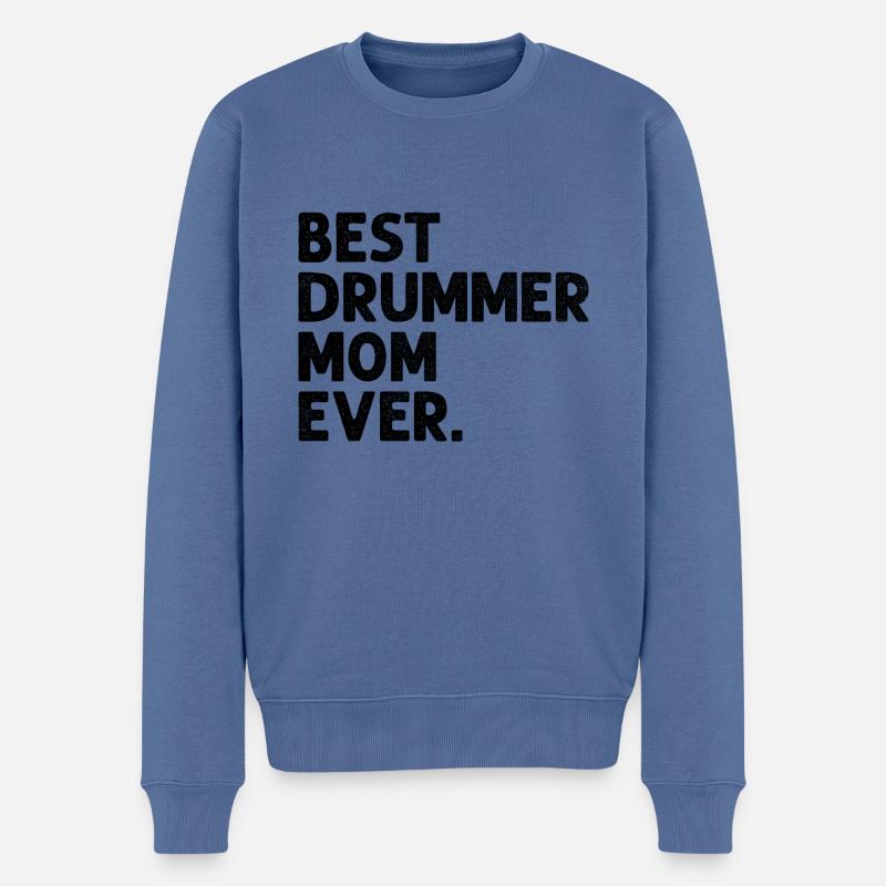 Beste Schlagzeuger-Mutter aller Zeiten Schlagzeug-Trommel-Mutter - Männer Premium Bio Pullover - Taubenblau