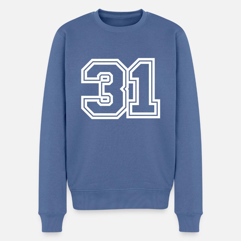 Symbole numérique 31 - Pull Premium bio Homme - bleu pigeon