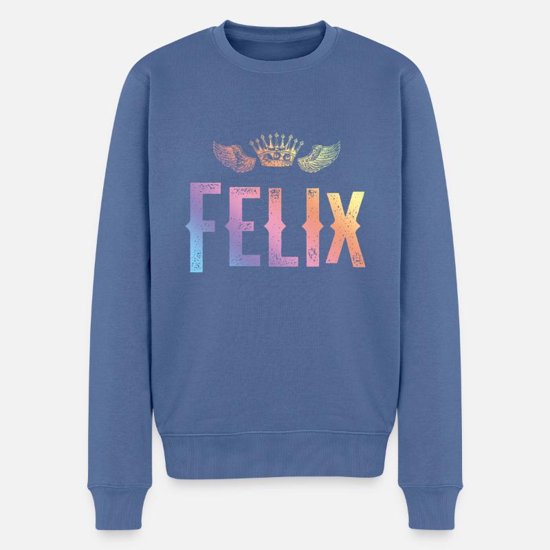 Felix - Pull Premium bio Homme - bleu pigeon