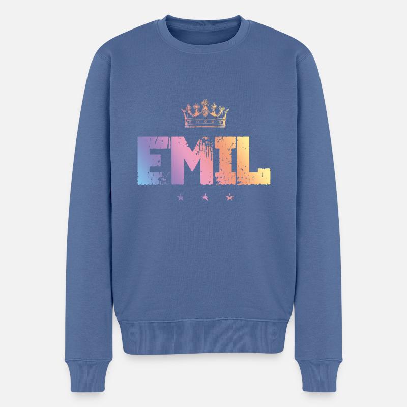 Emil - Männer Premium Bio Pullover - Taubenblau