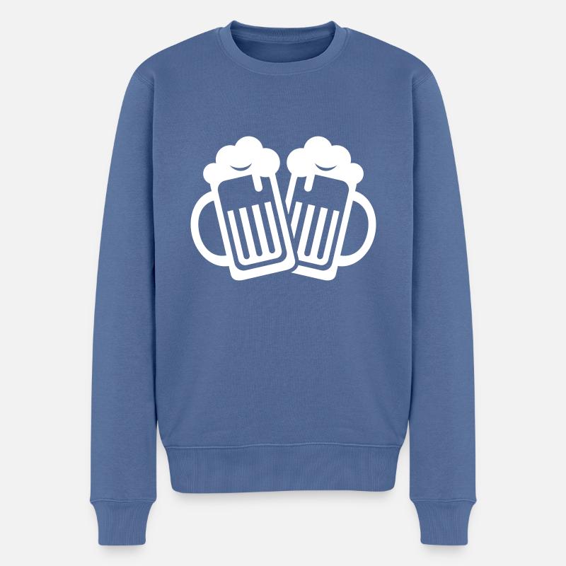 Bierglas Symbol - Männer Premium Bio Pullover - Taubenblau