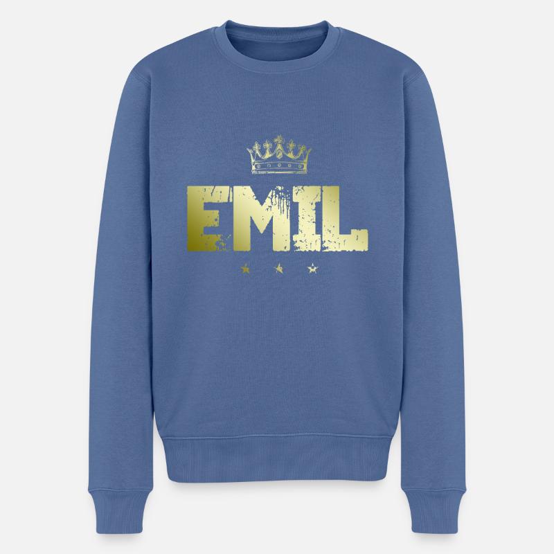 Emil - Männer Premium Bio Pullover - Taubenblau