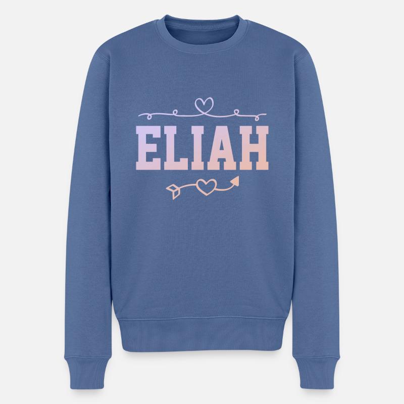 Élie - Pull Premium bio Homme - bleu pigeon