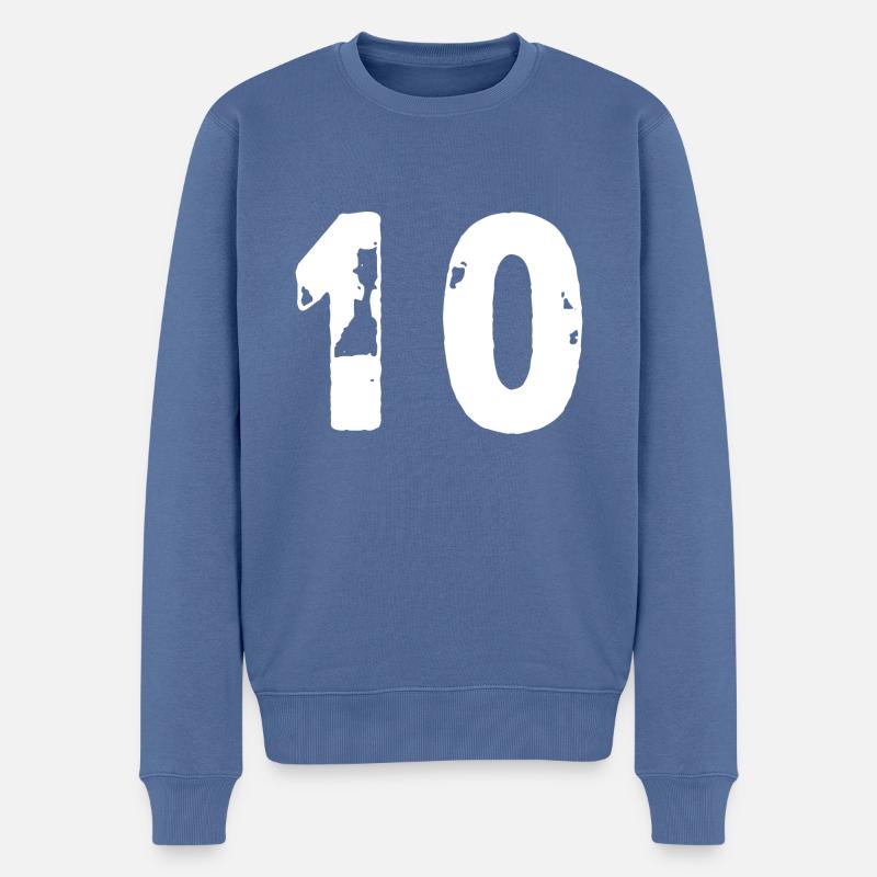 Maillot 10 numéro - Pull Premium bio Homme - bleu pigeon