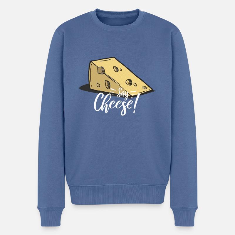 Käse - Männer Premium Bio Pullover - Taubenblau