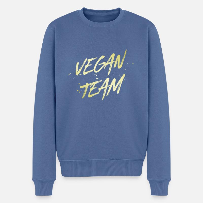 Vegan Team - Männer Premium Bio Pullover - Taubenblau