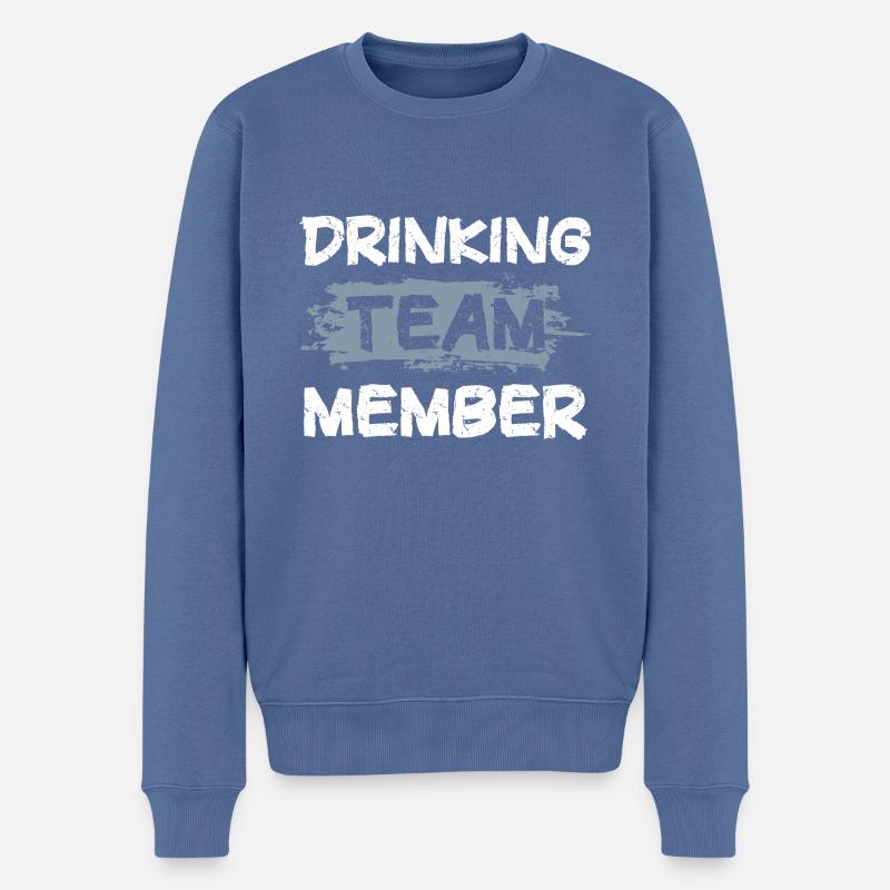 Drinking Team - Männer Premium Bio Pullover - Taubenblau