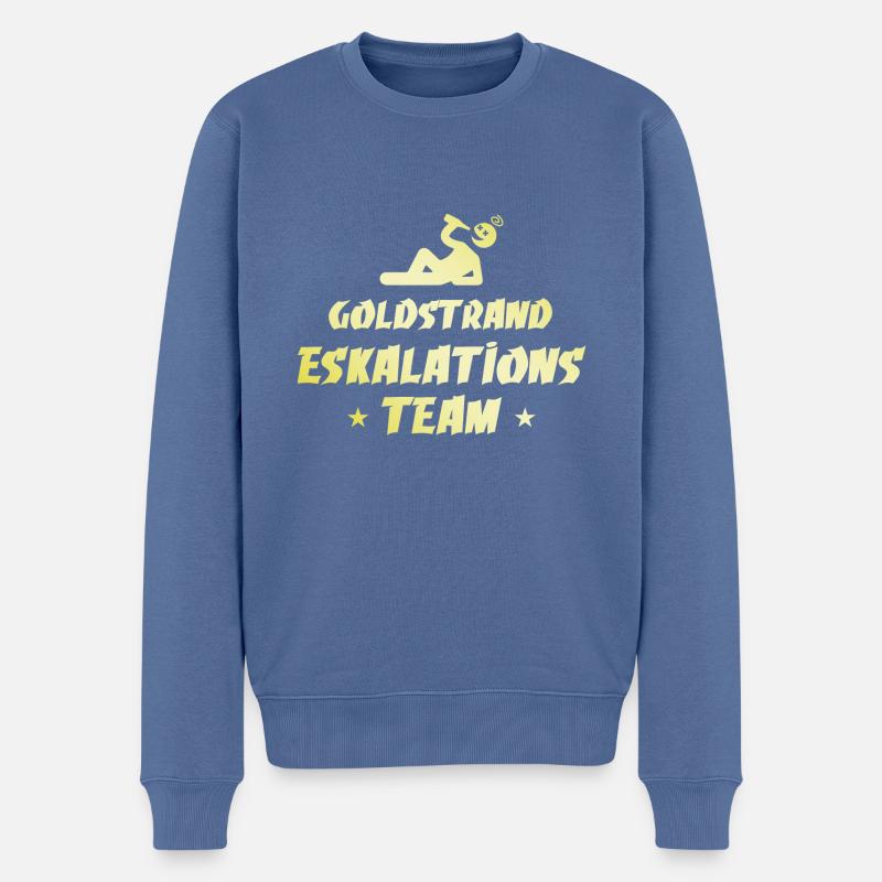 Goldstrand Eskalation - Männer Premium Bio Pullover - Taubenblau