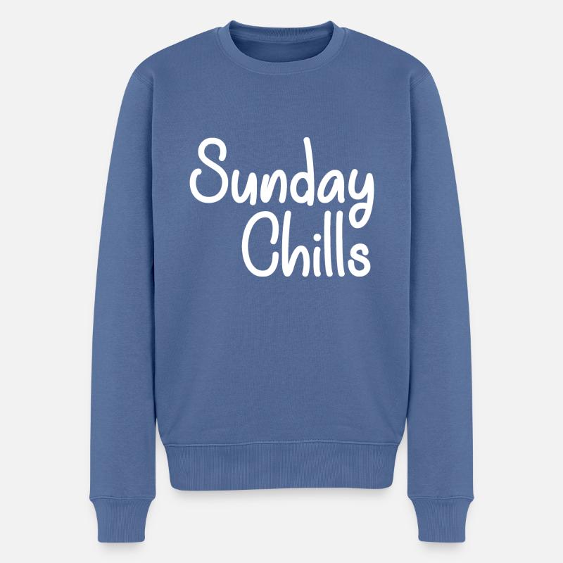 Sunday Chills Sunday Chills Wochenendpause - Männer Premium Bio Pullover - Taubenblau