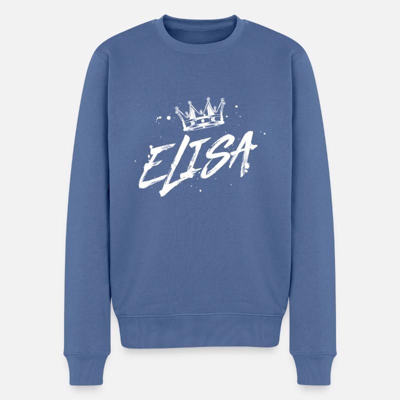 TEST ELISA - Pull Premium bio Homme - bleu pigeon