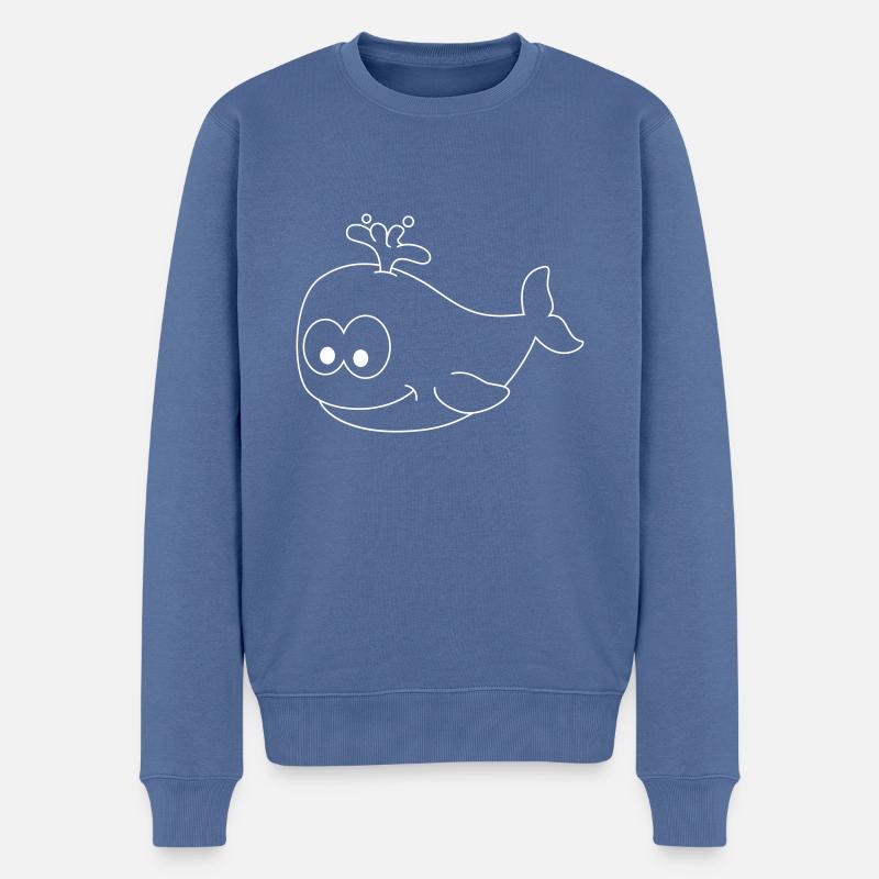 Wale Comic Tier - Männer Premium Bio Pullover - Taubenblau