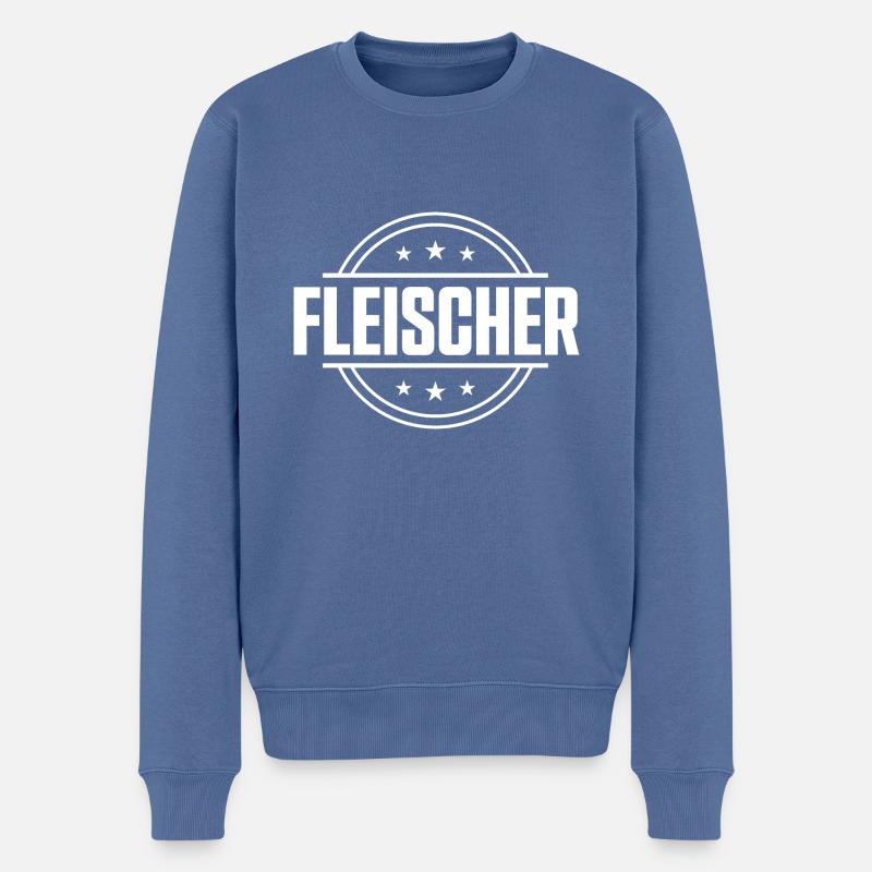 Fleischer Beruf - Männer Premium Bio Pullover - Taubenblau