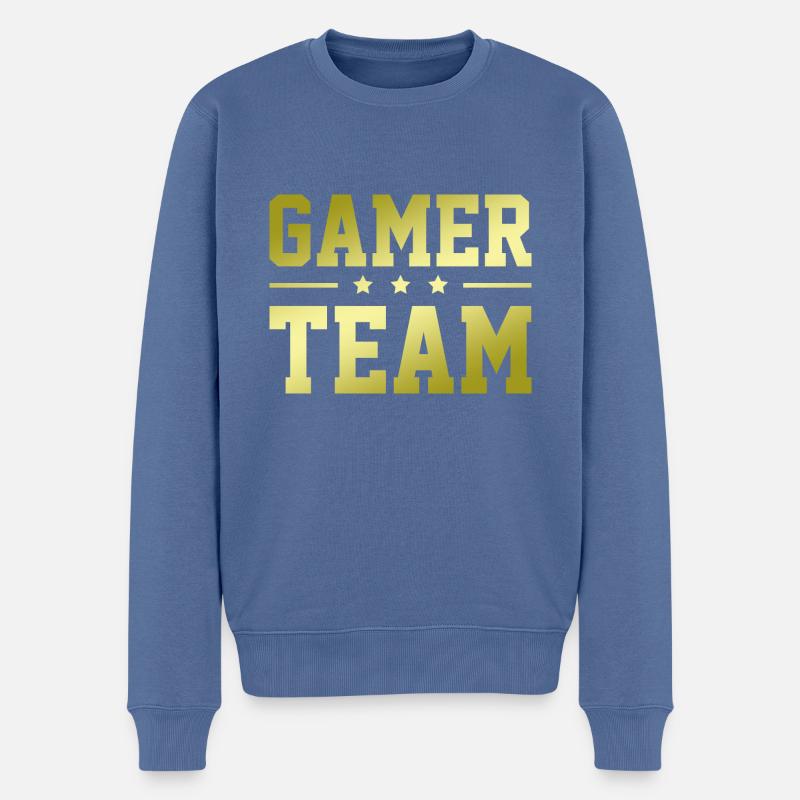 Gamer Team - Männer Premium Bio Pullover - Taubenblau