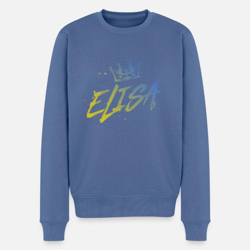 TEST ELISA - Pull Premium bio Homme - bleu pigeon