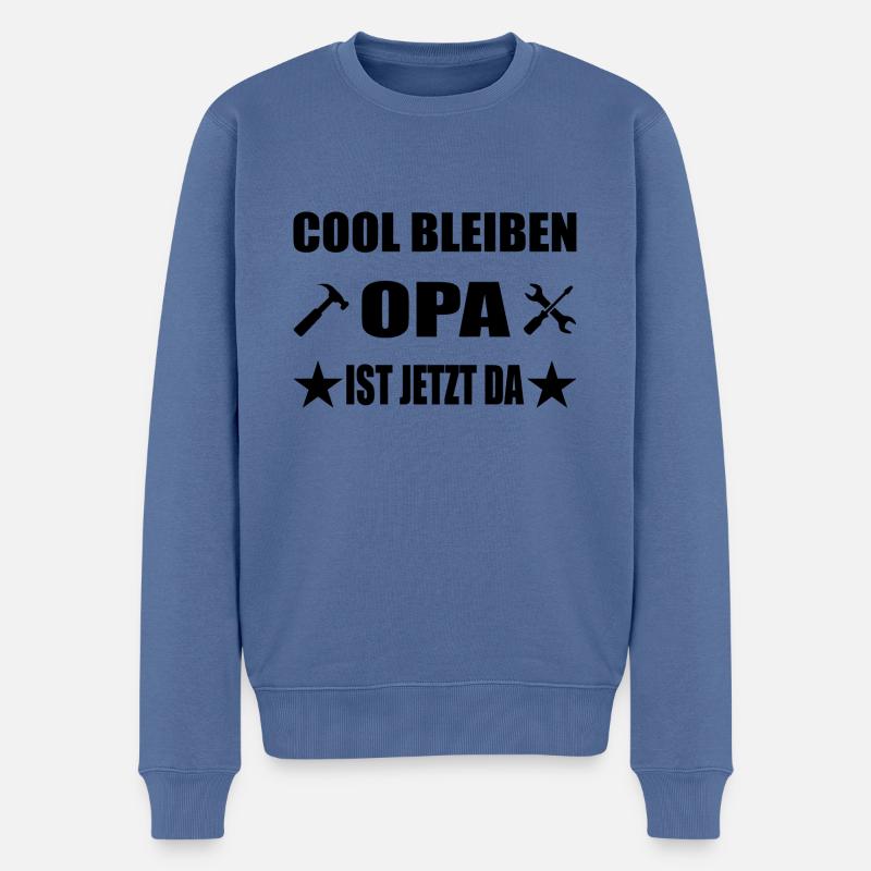 Opa - Männer Premium Bio Pullover - Taubenblau