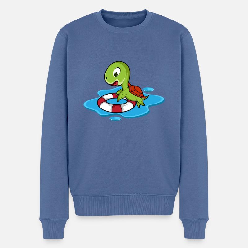 Schildkrötenmeer Tierärzte Geschenk - Männer Premium Bio Pullover - Taubenblau