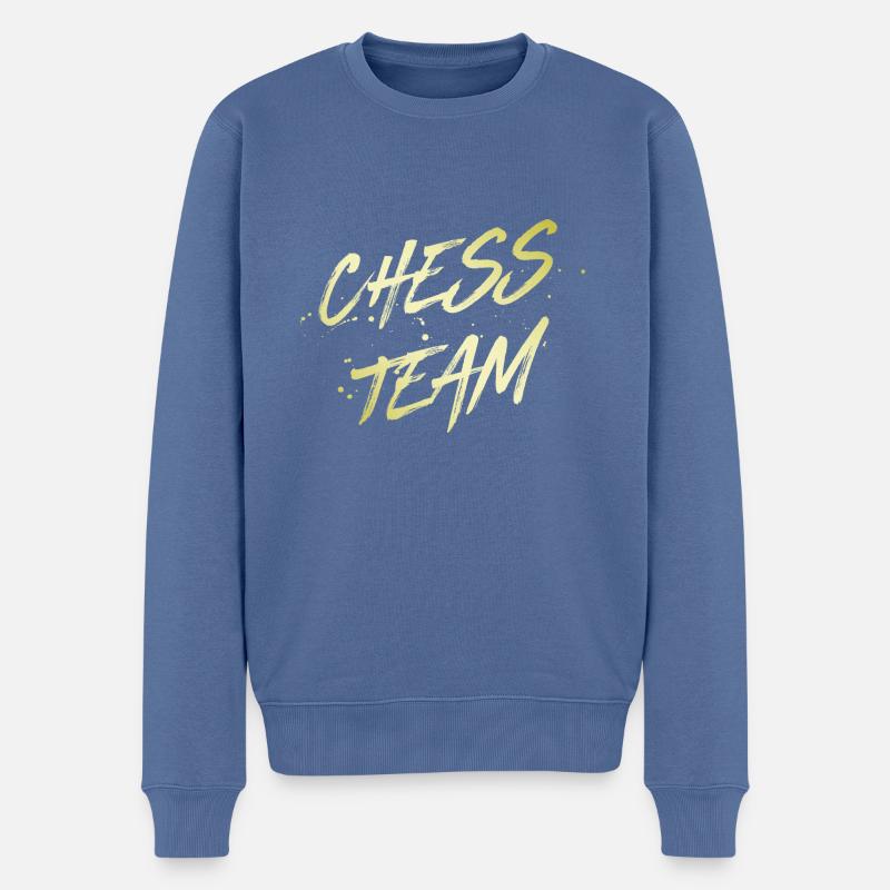 Chess Team - Männer Premium Bio Pullover - Taubenblau