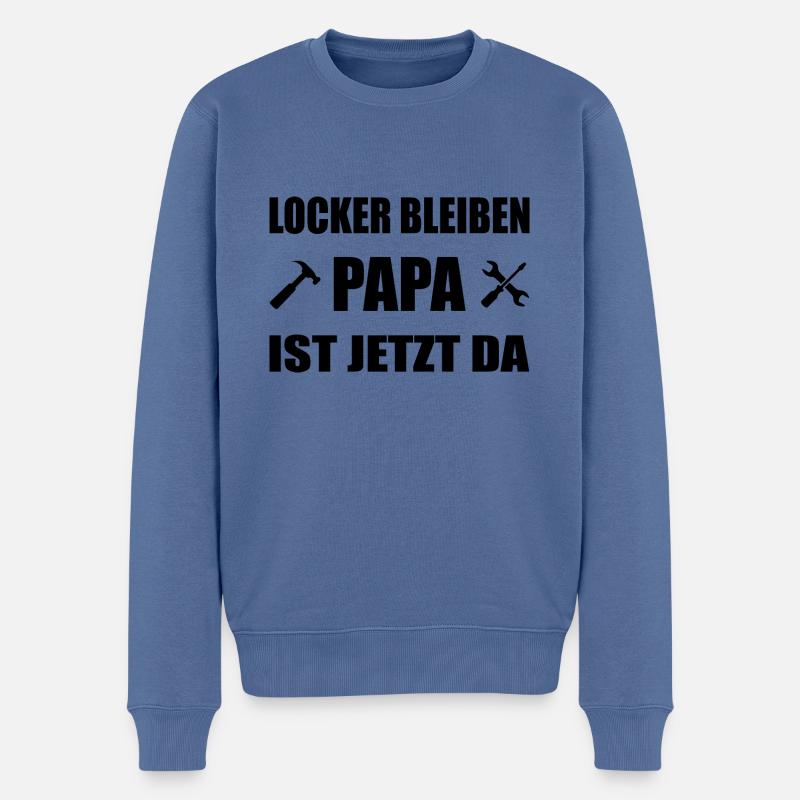 Papa - Männer Premium Bio Pullover - Taubenblau
