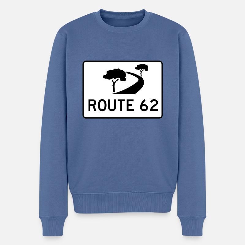 garden route - Männer Premium Bio Pullover - Taubenblau