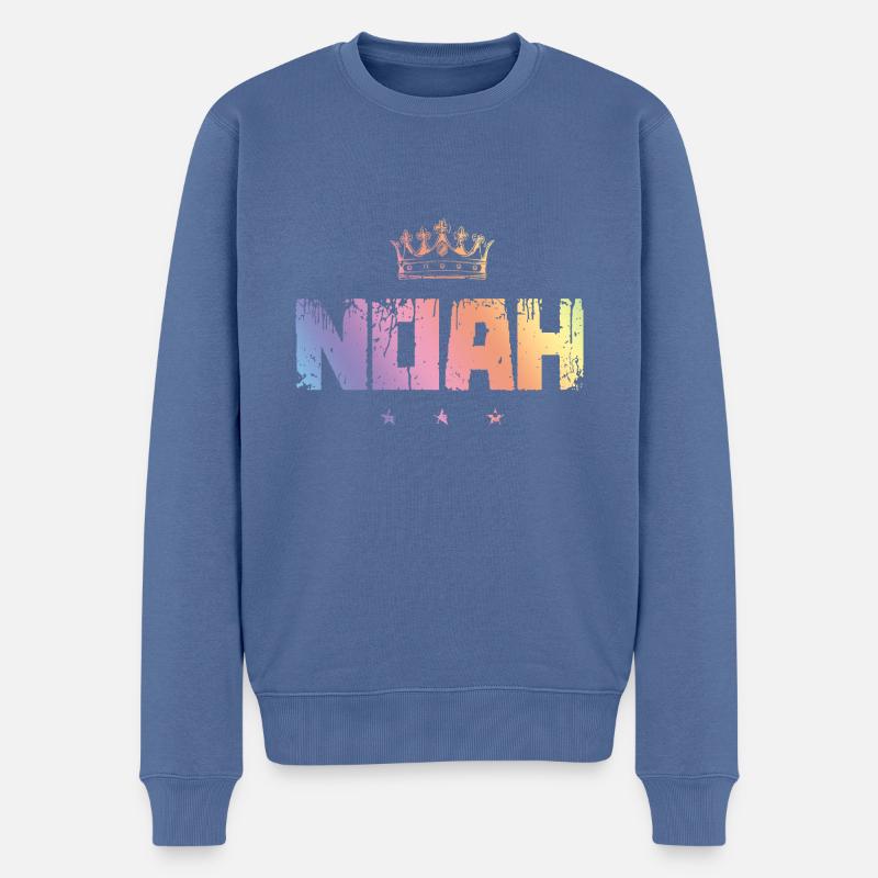 Noah - Männer Premium Bio Pullover - Taubenblau