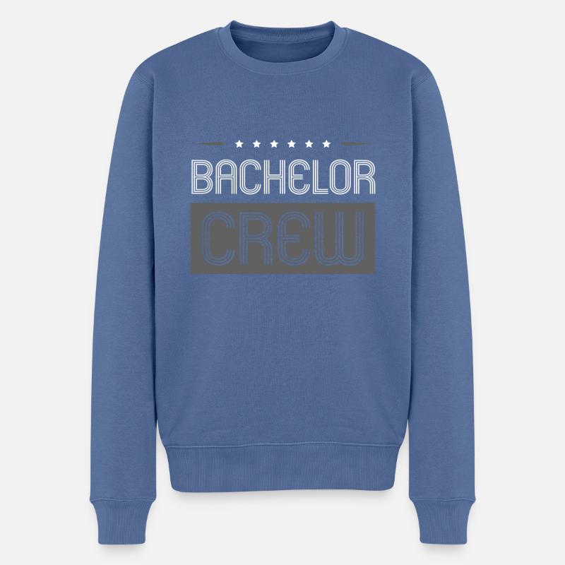 Bachelor Crew - Männer Premium Bio Pullover - Taubenblau