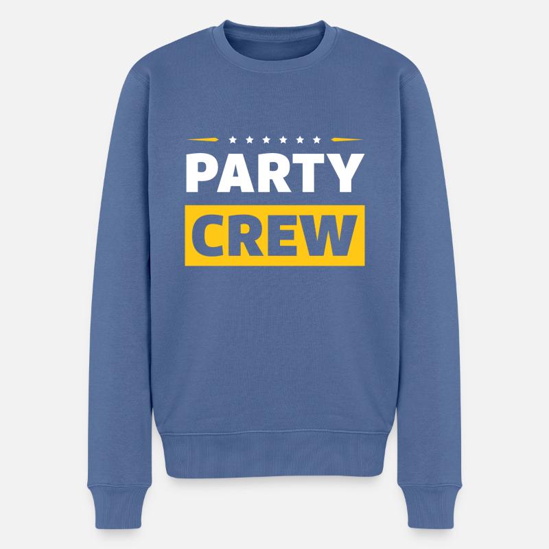 Party Crew - Männer Premium Bio Pullover - Taubenblau