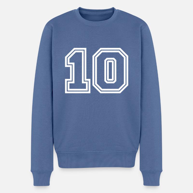 Symbole de 10 chiffres - Pull Premium bio Homme - bleu pigeon