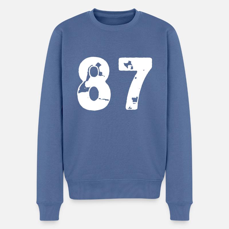 87 Maillot numéro - Pull Premium bio Homme - bleu pigeon