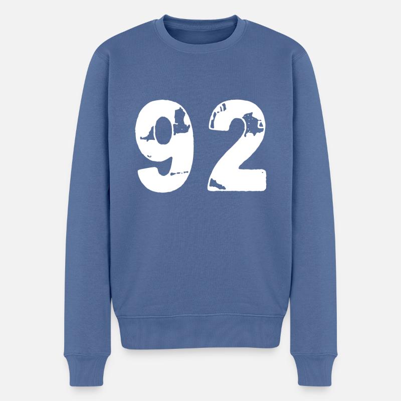 92 Maillot numéro - Pull Premium bio Homme - bleu pigeon