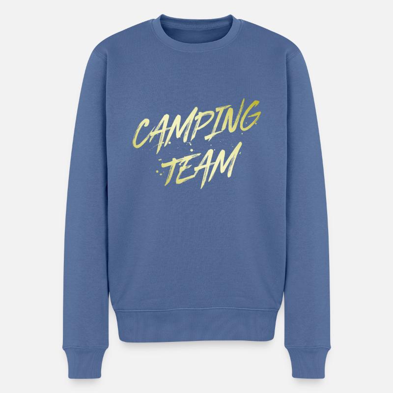 Camping Team - Männer Premium Bio Pullover - Taubenblau