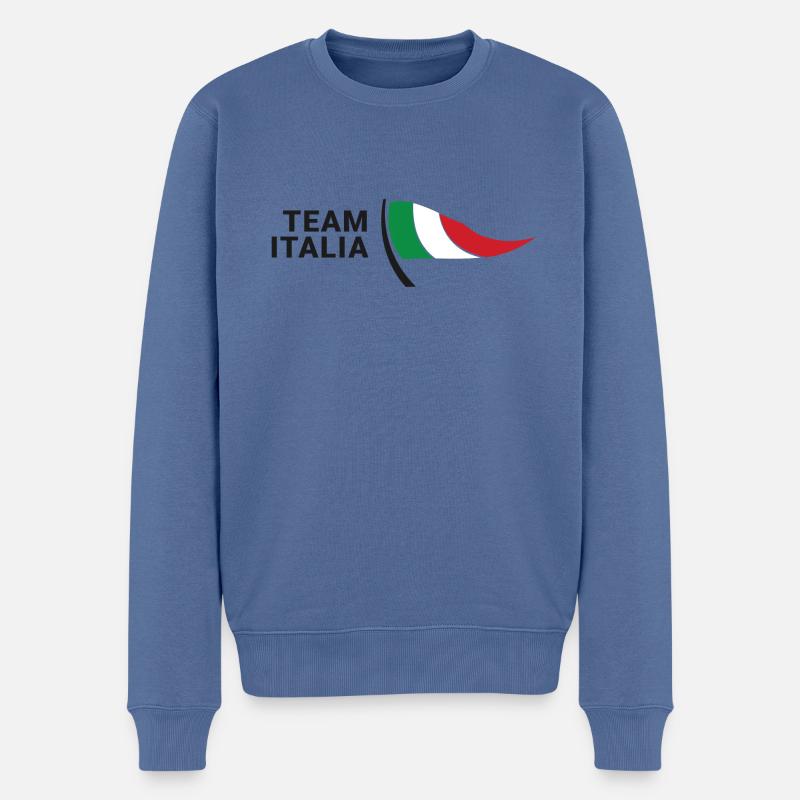 Team Italia - Männer Premium Bio Pullover - Taubenblau