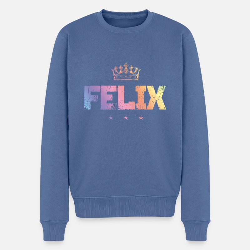 Felix - Männer Premium Bio Pullover - Taubenblau