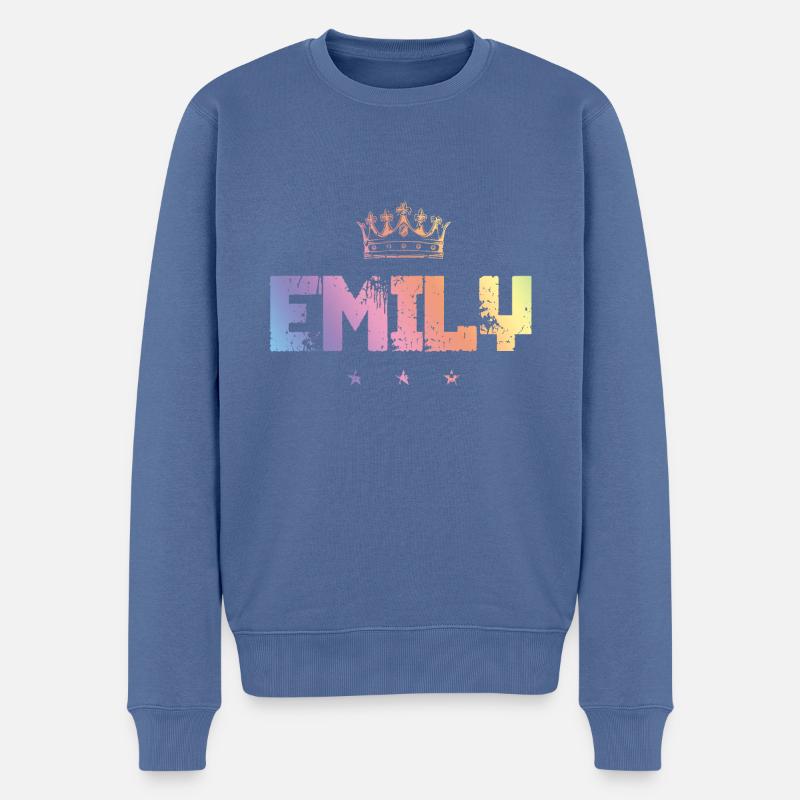 Emily - Männer Premium Bio Pullover - Taubenblau