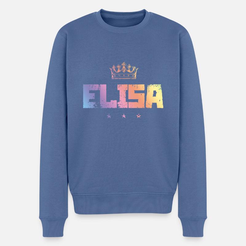 Elisa - Männer Premium Bio Pullover - Taubenblau