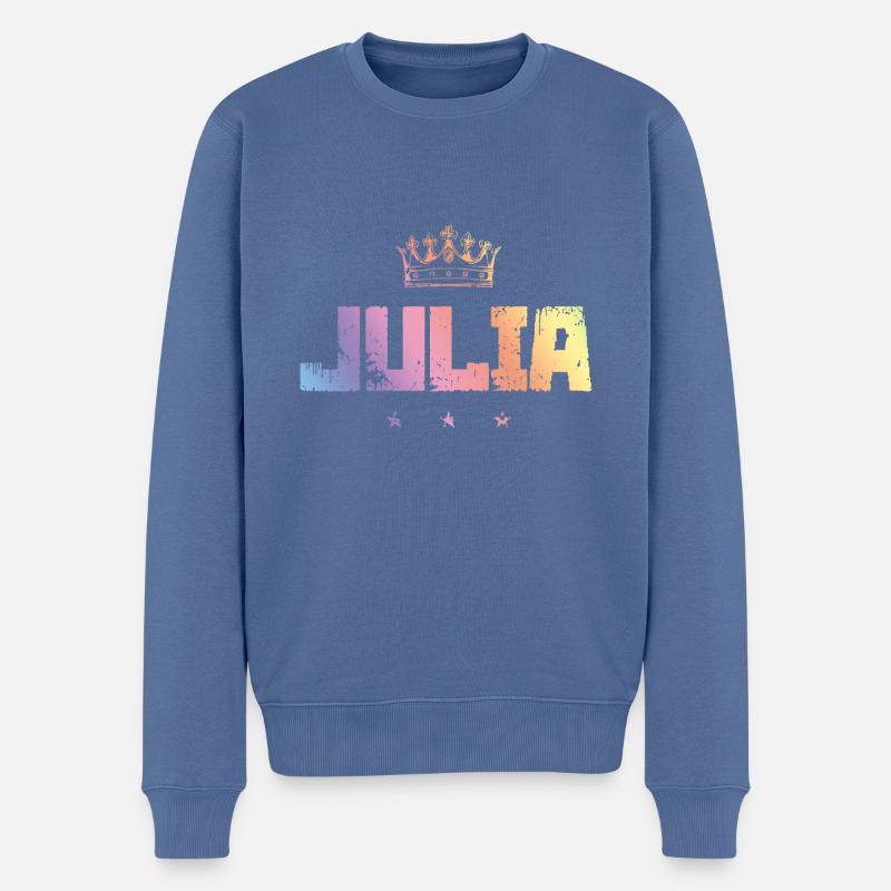 Julia - Männer Premium Bio Pullover - Taubenblau