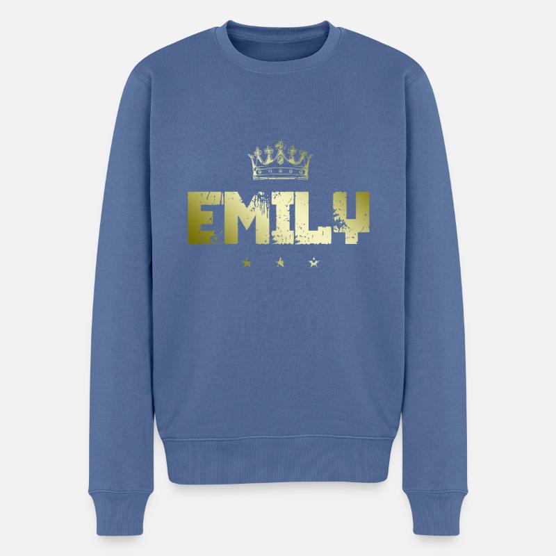 Emily - Männer Premium Bio Pullover - Taubenblau