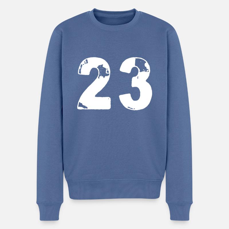 23 Maillot numéro - Pull Premium bio Homme - bleu pigeon