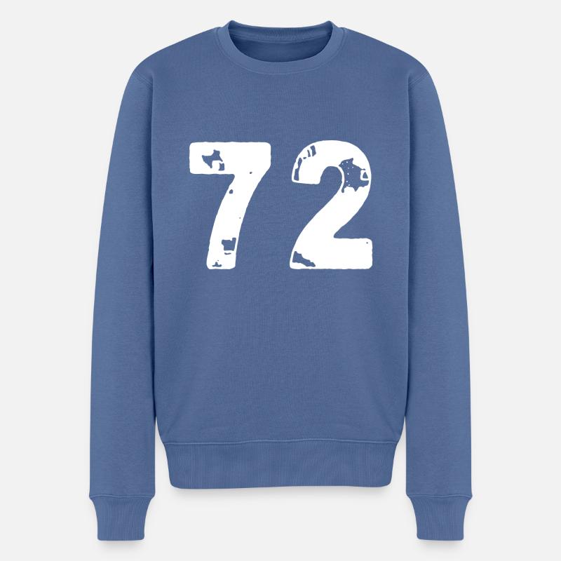 72 Maillot numéro - Pull Premium bio Homme - bleu pigeon