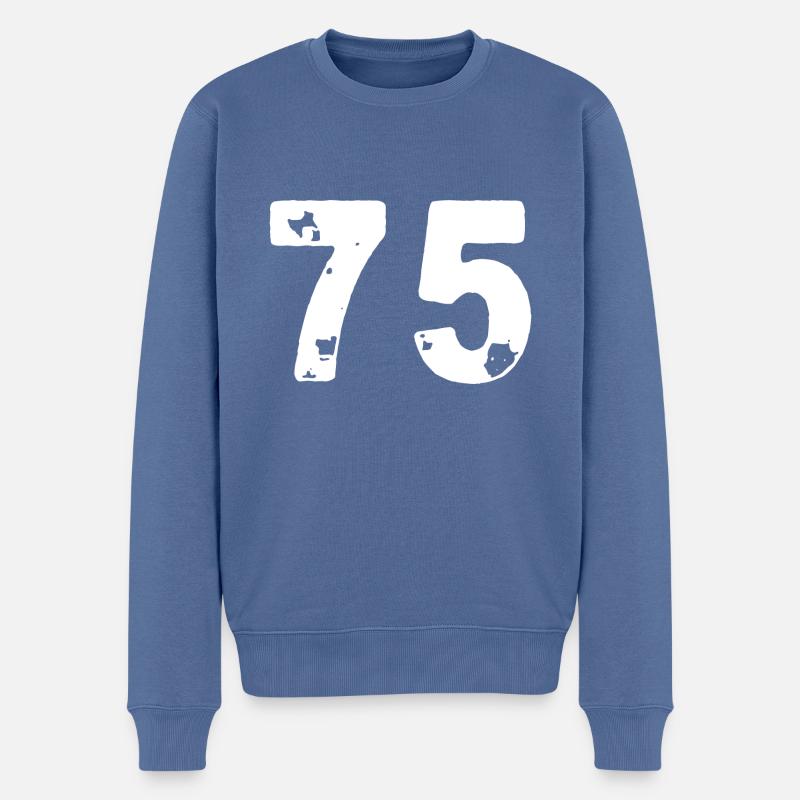 75 Maillot numéro - Pull Premium bio Homme - bleu pigeon
