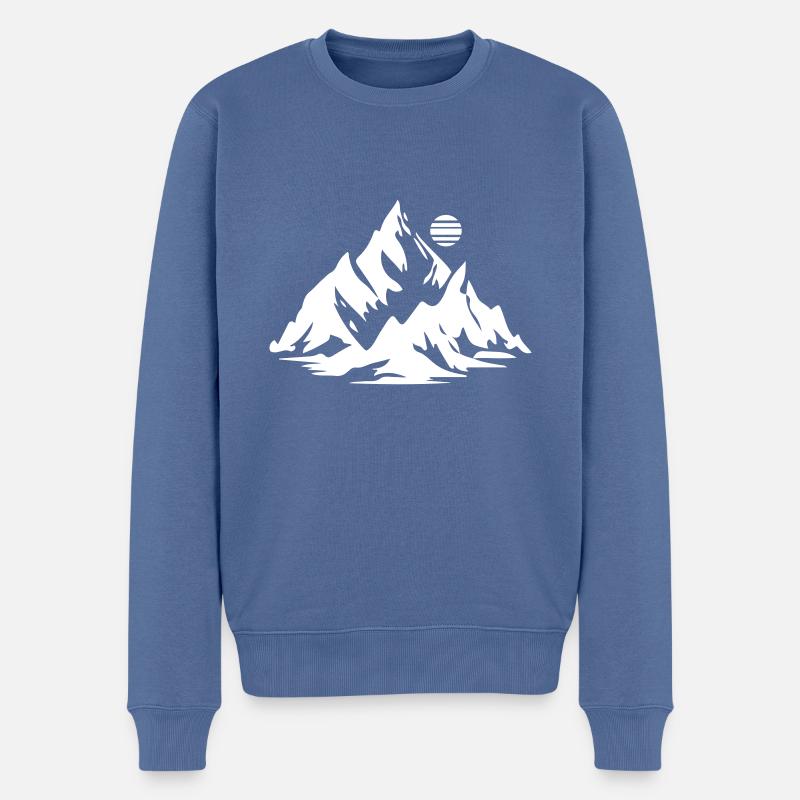 Berge Symbol - Männer Premium Bio Pullover - Taubenblau