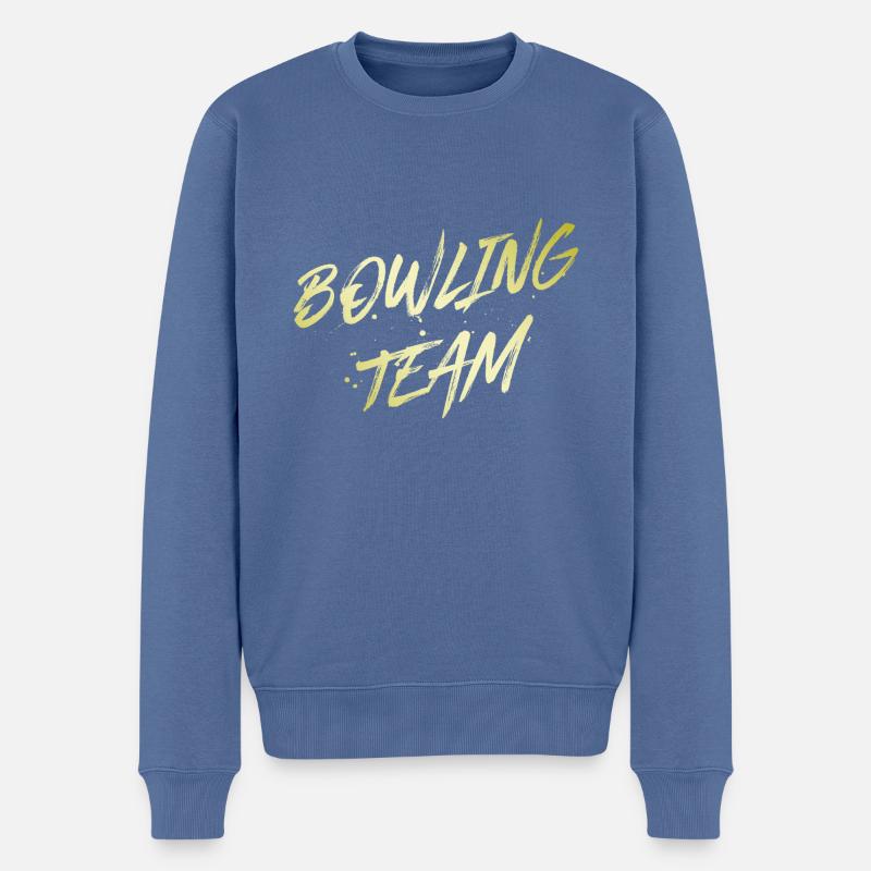 Bowling Team - Männer Premium Bio Pullover - Taubenblau