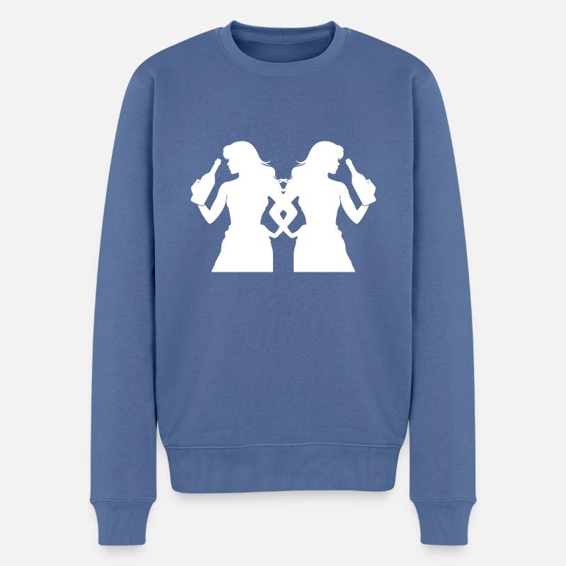 Silhouette d’équipe de fêtardes - Pull Premium bio Homme - bleu pigeon