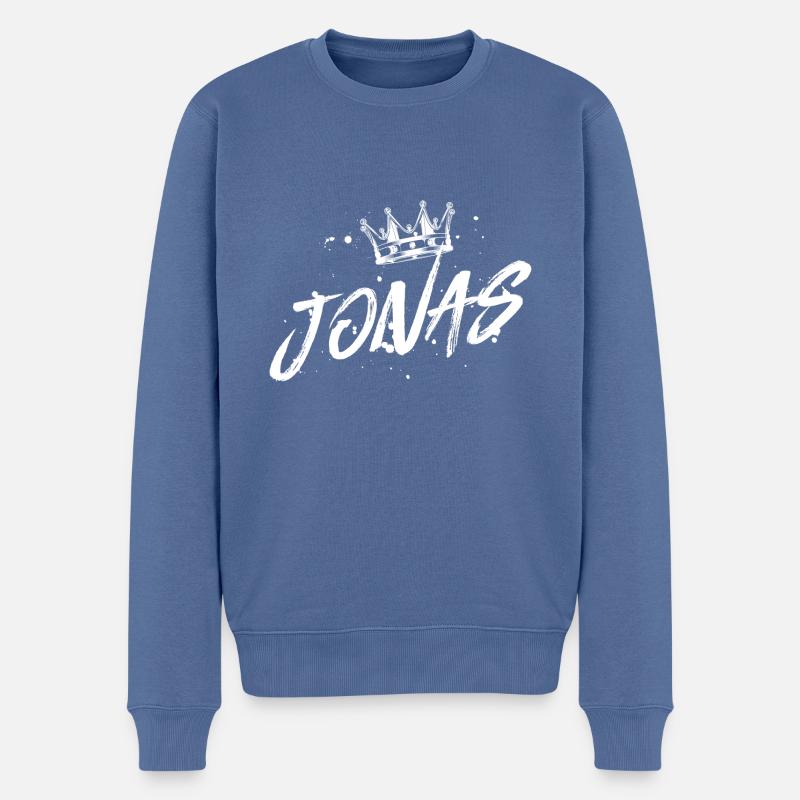 Jonas - Männer Premium Bio Pullover - Taubenblau