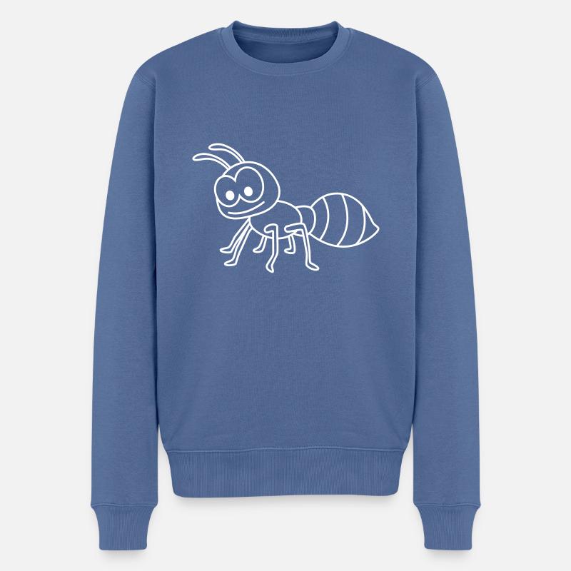 Ameise Comic Tier - Männer Premium Bio Pullover - Taubenblau
