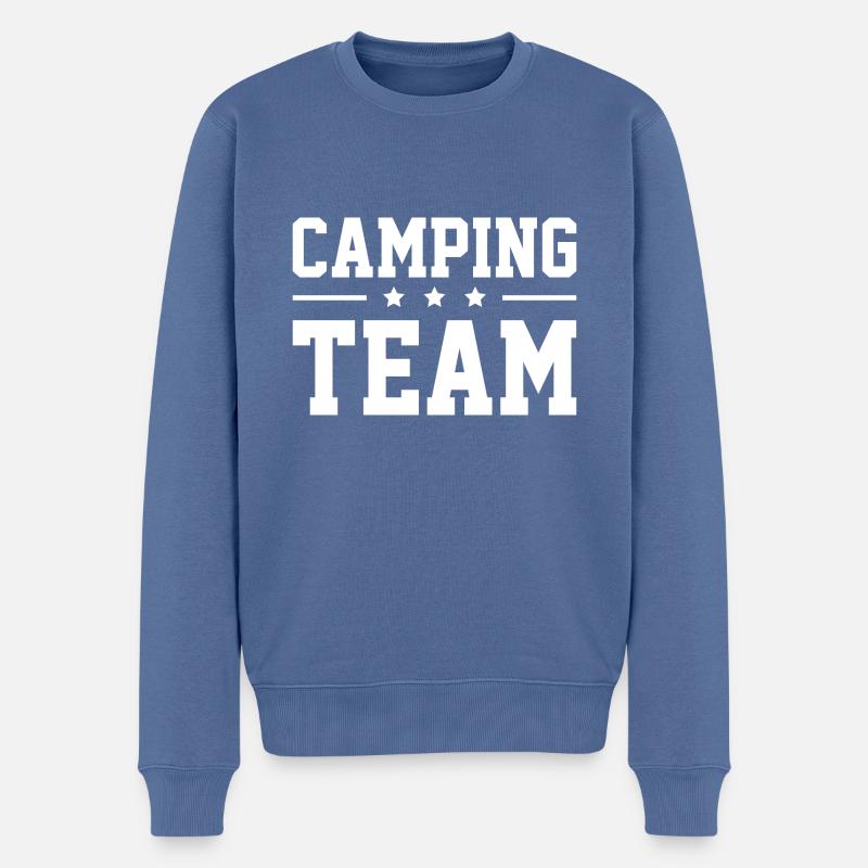 Camping Team - Männer Premium Bio Pullover - Taubenblau