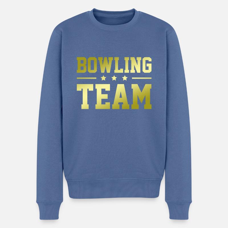 Bowling Team - Männer Premium Bio Pullover - Taubenblau