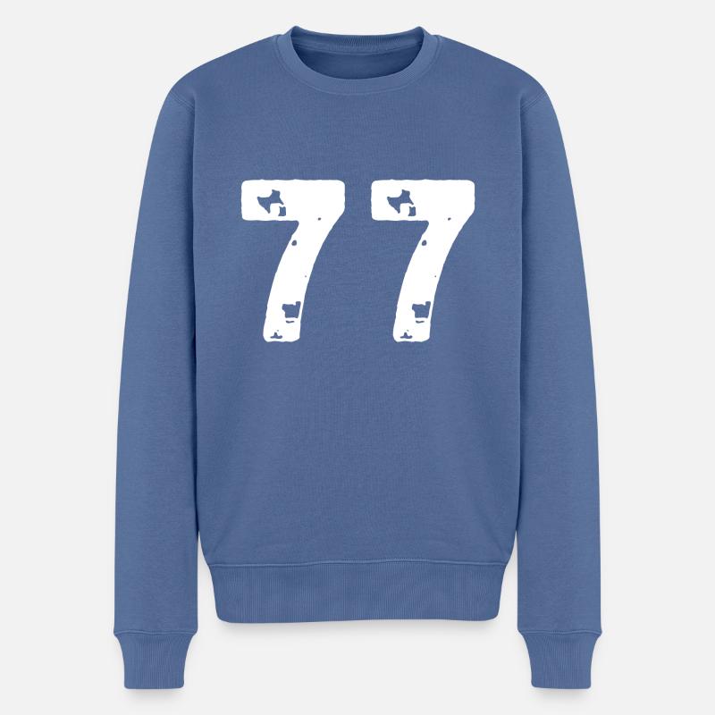 77 Maillot numéro - Pull Premium bio Homme - bleu pigeon