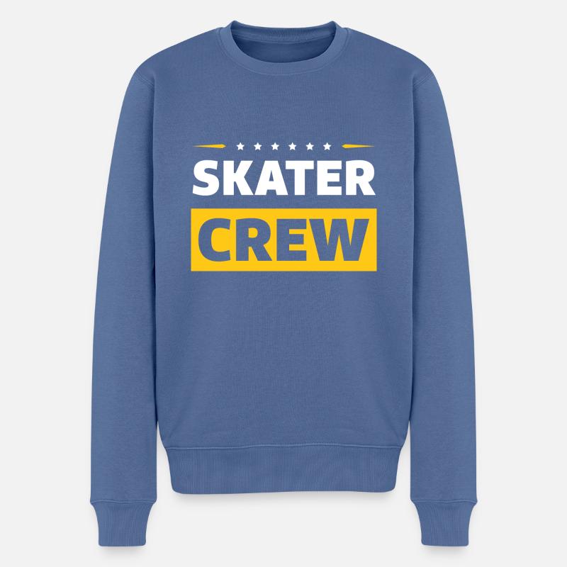Skater Crew - Männer Premium Bio Pullover - Taubenblau